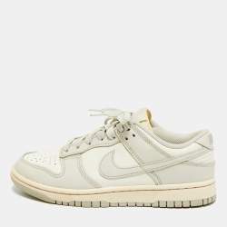 Pre Owned حذاء رياضي أير جوردان 1 جلد أبيض/رمادي مقاس 38.5 نايكي دانك لو لايت بون بأربطة