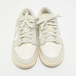 Pre Owned Air Jordans Jordan 1 Size 38.5 White/Grey Leather Nike Dunk Low Nike Dunk Low Light Bone Lace Up Sneakers