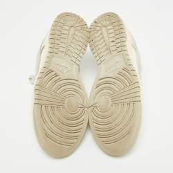 Pre Owned Air Jordans Jordan 1 Size 38.5 White/Grey Leather Nike Dunk Low Nike Dunk Low Light Bone Lace Up Sneakers