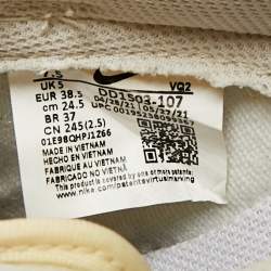 Pre Owned Air Jordans Jordan 1 Size 38.5 White/Grey Leather Nike Dunk Low Nike Dunk Low Light Bone Lace Up Sneakers