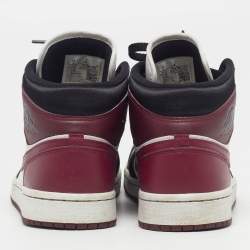 Pre Owned Air Jordans Air Jordan 1 Size 39 Tricolor Leather Mid SE Dark Beetroot High Top Sneakers