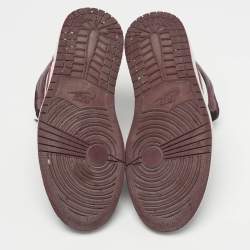 Pre Owned Air Jordans Air Jordan 1 Size 39 Tricolor Leather Mid SE Dark Beetroot High Top Sneakers