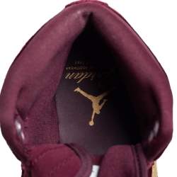 Pre Owned Air Jordans 1 Retro Night Maroon Velvet Heiress Sneakers (GS) Size 38