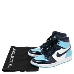 Air Jordans 2 Tone Patent Leather Jordan 1 UNC High Top Sneakers Size 37.5