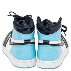Air Jordans 2 Tone Patent Leather Jordan 1 UNC High Top Sneakers Size 37.5