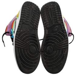 Pre Owned Air Jordan Multicolor Leather and Suede Lightbulb Jordan 1 MID SE Sneakers Size 41