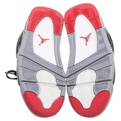 Pre Owned Air Jordan Black Nubuck Leather 4 Retro Sneaker Size 36.5