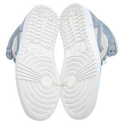 Air Jordan Light Blue/Cream Suede And Leather Jordan 1 Retro High Sneakers Size 41
