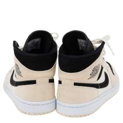 Air Jordan White/Black Nubuck Leather Retro High Top Sneakers Size 40
