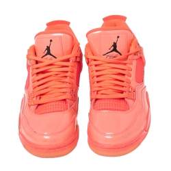 Pre Owned Air Jordan x Off White Pink Fabric And Rubber 4 Retro Sail Sneakers Size 38