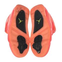 Pre Owned Air Jordan x Off White Pink Fabric And Rubber 4 Retro Sail Sneakers Size 38