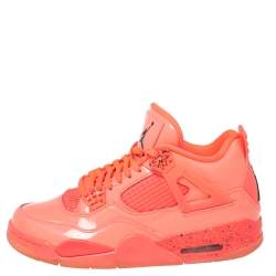 Pre Owned Air Jordan x Off White Pink Fabric And Rubber 4 Retro Sail Sneakers Size 38