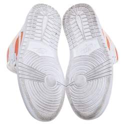 Air Jordan Orange/White Leather Mid SE Bright Citrus Sneakers Size 37.5