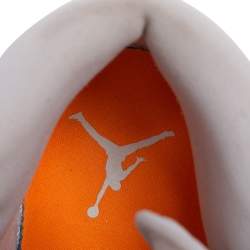 Air Jordan Orange/White Leather Mid SE Bright Citrus Sneakers Size 37.5