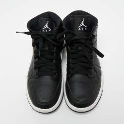 Pre Owned Air Jordan x Nike Black/White Leather Air Jordan 1 Retro High Yin Yang Sneakers Size 38.5