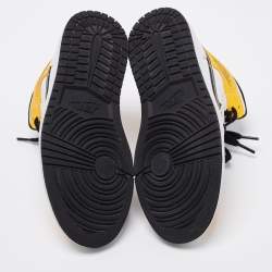 Pre Owned Air Jordan 1 Mid Nike Multicolor Laser Leather High Top Sneakers Size 37.5