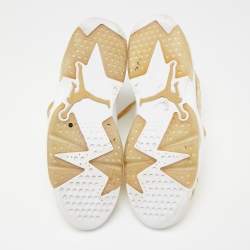 Pre Owned Air Jordans Gold Leather Retro 6 Pinnacle High Top Sneakers Size 45