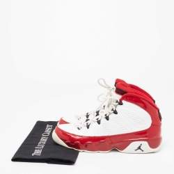 Pre Owned Air Jordan 9 Gym Red/White Patent and Leather Retro Mid-Top Sneakers Size 38.5