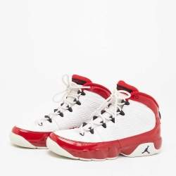 Pre Owned Air Jordan 9 Gym Red/White Patent and Leather Retro Mid-Top Sneakers Size 38.5