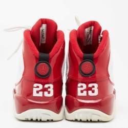 Pre Owned Air Jordan 9 Gym Red/White Patent and Leather Retro Mid-Top Sneakers Size 38.5
