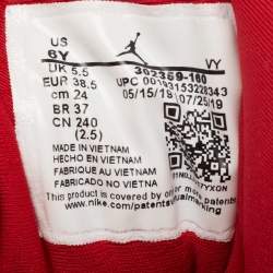 Pre Owned Air Jordan 9 Gym Red/White Patent and Leather Retro Mid-Top Sneakers Size 38.5