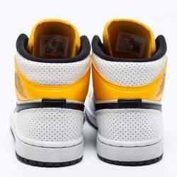 Air Jordan 1 Tri-Color Perforated and Leather Mid Laser Sneakers Size 38