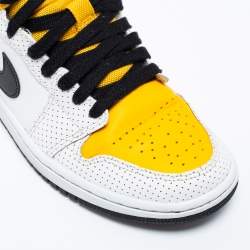 Air Jordan 1 Tri-Color Perforated and Leather Mid Laser Sneakers Size 38
