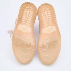 Pre Owned Air Jordan Light Pink Satin and Suede 1 Retro High Season of Her Sunset Tint High Top Sneakers Size 39