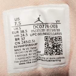 Pre Owned Air Jordans Black/Pink Nubuck Leather Air Jordan 1 Sneakers Size 38.5