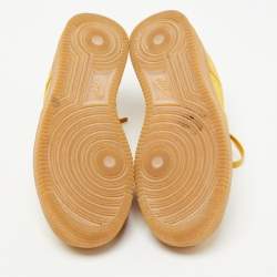 Pre Owned Nike Air Yellow Suede and Leather Force 1 Low Mineral Gum Sneakers Size 36
