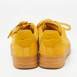 Pre Owned Nike Air Yellow Suede and Leather Force 1 Low Mineral Gum Sneakers Size 36