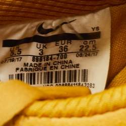 Pre Owned Nike Air Yellow Suede and Leather Force 1 Low Mineral Gum Sneakers Size 36