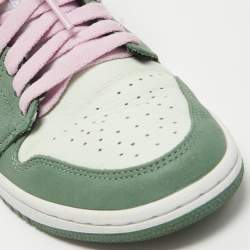 Air Jordans 1 Green Leather Mid SE Dutch Green Sneakers Size 38