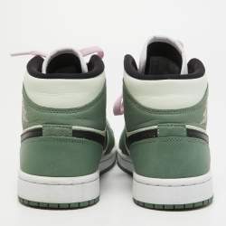 Air Jordans 1 Green Leather Mid SE Dutch Green Sneakers Size 38