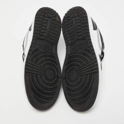 Pre Owned Air Jordans 1 Black/White Leather Low Black White Grey Sneakers Size 38