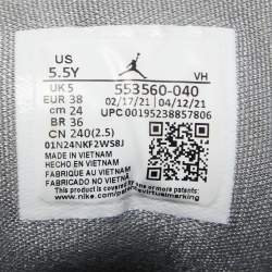 Pre Owned Air Jordans 1 Black/White Leather Low Black White Grey Sneakers Size 38