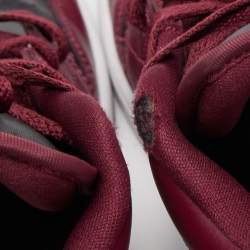 مملوكة مسبقًا Air Jordans Black/Burgundy Leather Air Jordan 1 Sneakers Size 38.5