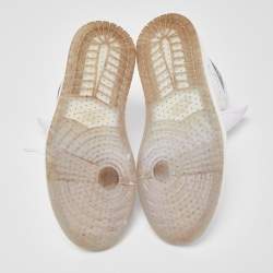 Pre Owned Air Jordans White Leather Jordan 1 Unite Totale Sneakers Size 37.5