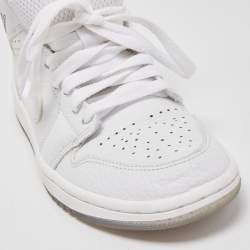 Pre Owned Air Jordans White Leather Jordan 1 Unite Totale Sneakers Size 37.5