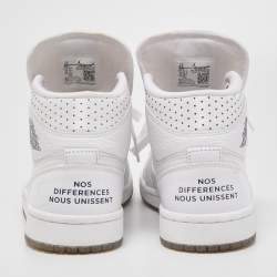 Pre Owned Air Jordans White Leather Jordan 1 Unite Totale Sneakers Size 37.5