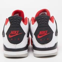 Pre Owned Air Jordan Tricolor Leather Air Jordan 4 Fire Red Sneakers Size 38