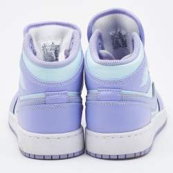 Pre Owned Air Jordans Tri Color Leather Air Jordan 1 Mid Sneakers Size 36.5