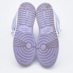 Pre Owned Air Jordans Tri Color Leather Air Jordan 1 Mid Sneakers Size 36.5