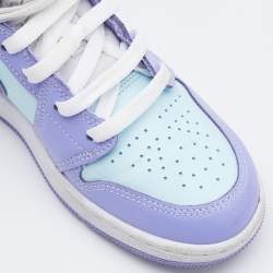 Pre Owned Air Jordans Tri Color Leather Air Jordan 1 Mid Sneakers Size 36.5