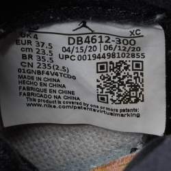 Pre Owned Air Jordans Green/White Leather 1 Retro High Top Sneakers Size 37.5