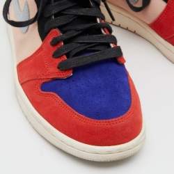 Pre Owned Air Jordans Multicolor Suede Jordan 1 'Court Lux' Aleali May Sneakers Size 38