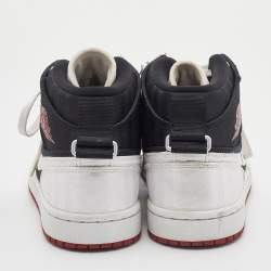 Pre Owned Air Jordans Black/White Air Jordan 1 Mid Sneakers Size 36.5