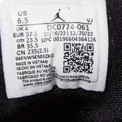 Pre Owned Air Jordans Red/Black Leather Air Jordan 1 Low Top Sneakers Size 37.5