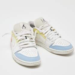 Air Jordans White Leather and Mesh Jordan 1 To My First Coach Sneakers Size 38