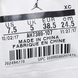 Pre Owned Nike Air Orange/Grey Leather Jordan 1 Retro High Premium 'Dipped Toe' Sneakers Size 38.5